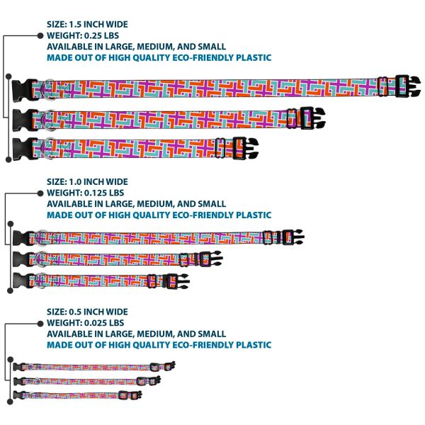Plastic Clip Collar - Weave CLOSE-UP White Pink Orange Aqua Online Hot Sale - Image 3