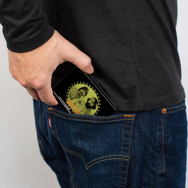 Bi-Fold Wallet - CHEECH & CHONG Next Movie Pose Black Green Orange For Sale - Image 5