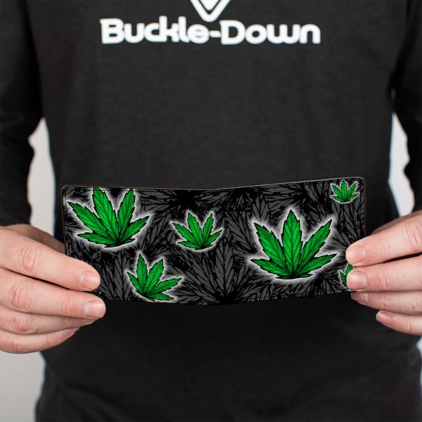 Bi-Fold Wallet - Marijuana Haze Black Fashion - Image 4