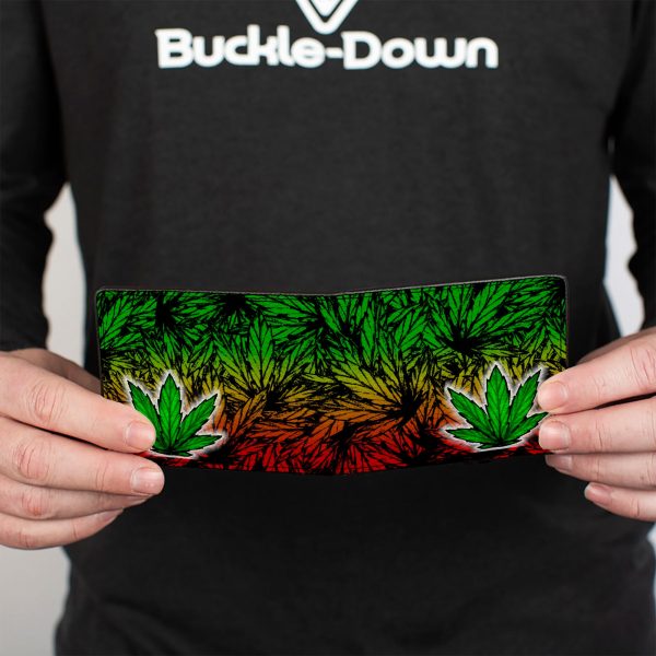 Bi-Fold Wallet - Marijuana Haze Rasta White on Sale - Image 4