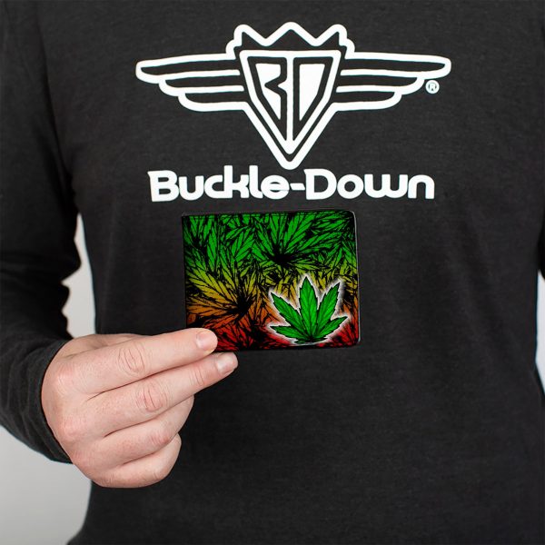 Bi-Fold Wallet - Marijuana Haze Rasta White on Sale - Image 3