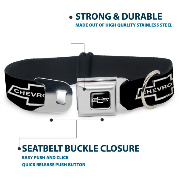1965 CHEVROLET Bowtie Full Color Black White Seatbelt Buckle Collar - 1965 CHEVROLET Bowtie Black White For Cheap - Image 4