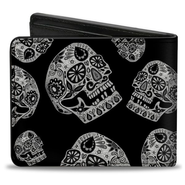 Bi-Fold Wallet - The Dust of Living II Sugar Skulls Black White For Cheap - Image 2
