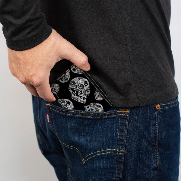 Bi-Fold Wallet - The Dust of Living II Sugar Skulls Black White For Cheap - Image 5