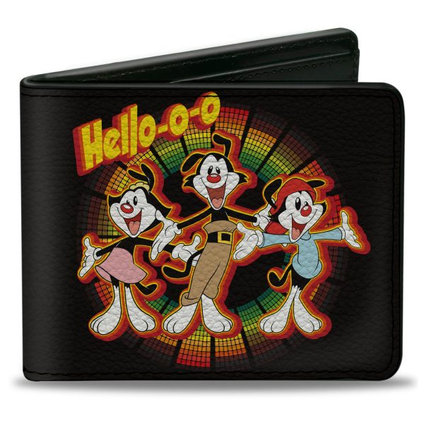 Bi-Fold Wallet - Animaniacs HELLOOO Group Pose Black Red Yellow For Cheap