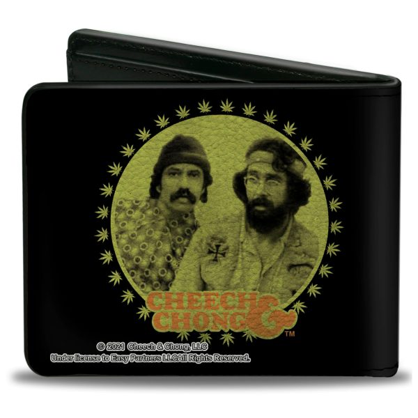 Bi-Fold Wallet - CHEECH & CHONG Next Movie Pose Black Green Orange For Sale - Image 2