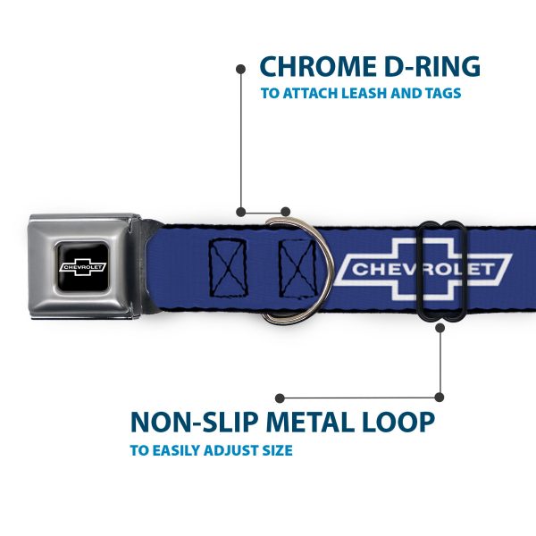 1965 CHEVROLET Bowtie Full Color Black White Seatbelt Buckle Collar - 1965 CHEVROLET Bowtie Blue White For Sale - Image 5