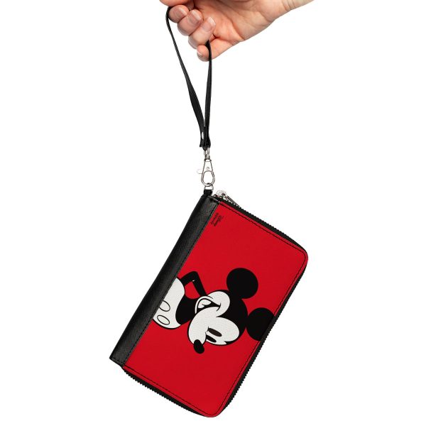 Women s PU Zip Around Wallet Rectangle - Mickey Mouse Classic Pose CLOSE-UP Red Black White Online Sale - Image 2