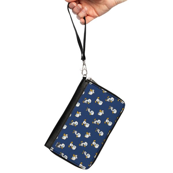 Women s PU Zip Around Wallet Rectangle - Lilo & Stitch Duckling Poses Scattered Blue Online now - Image 2