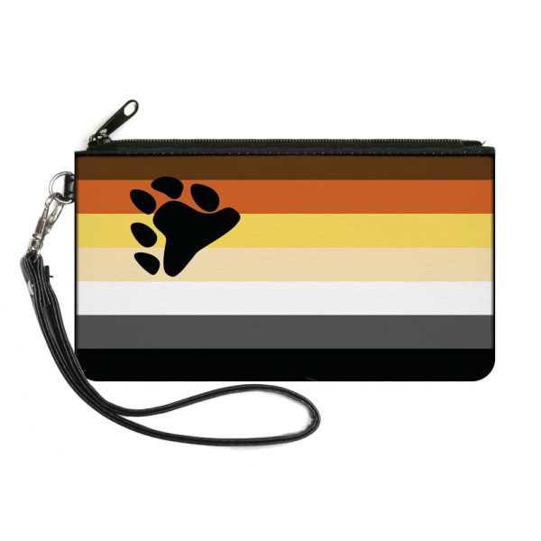 Canvas Zipper Wallet - LARGE - Flag Bear Pride2 Black Brown Orange Yellow Tan White Gray Black Sale
