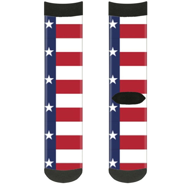 Sock Pair - Polyester - Texas Flag Black - CREW For Cheap