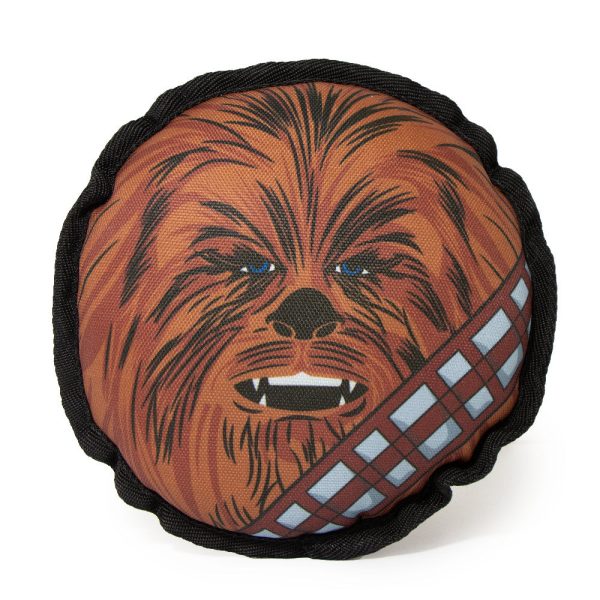 Dog Toy Ballistic Squeaker - Round Star Wars Chewbacca Face CLOSE-UP Brown Discount